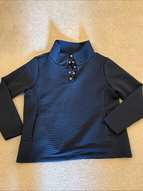 DUDLEY STEPHENS Pocomo Navy Quarter-Zip Pullover L
